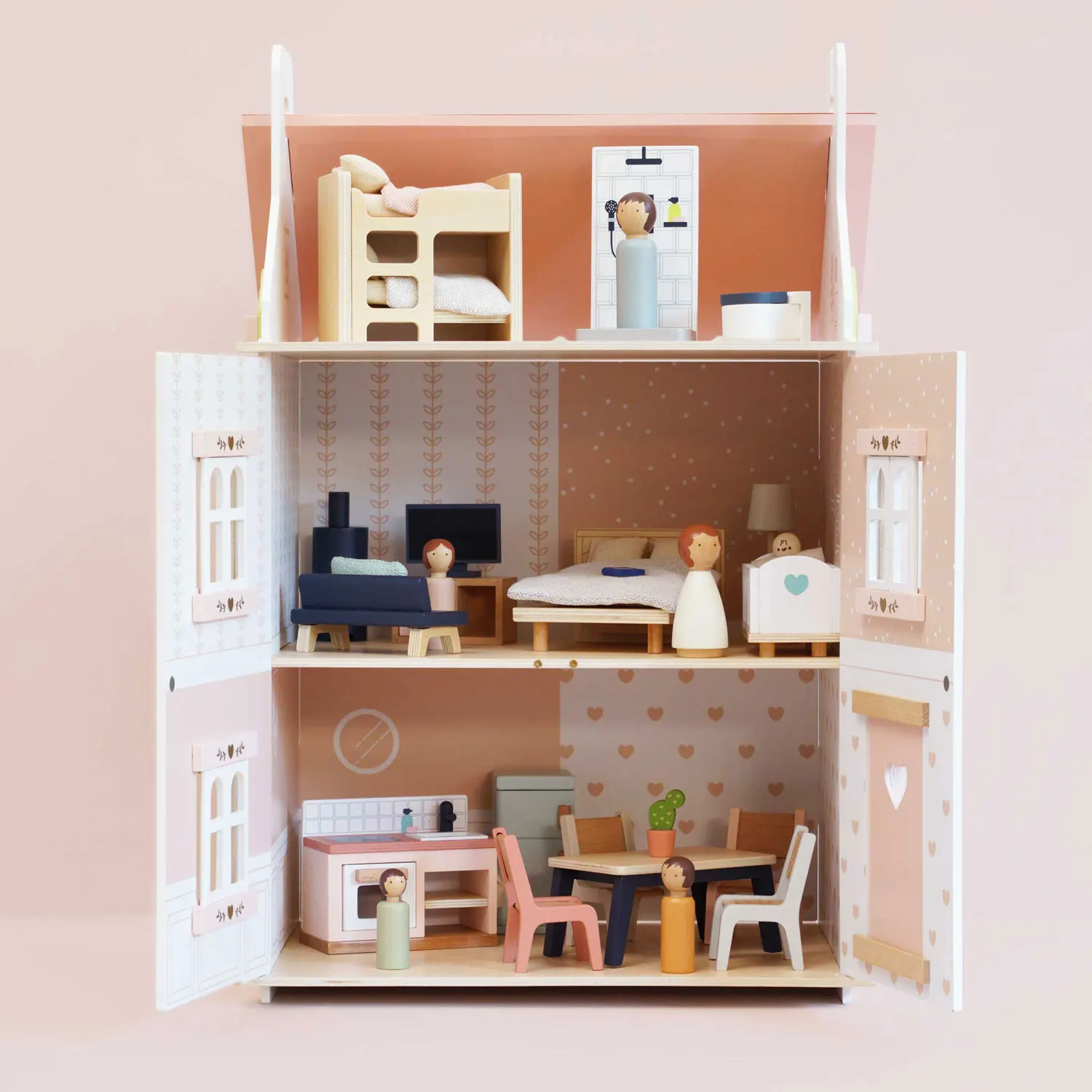 Roseheart Wooden Dolls House,Furniture & Family