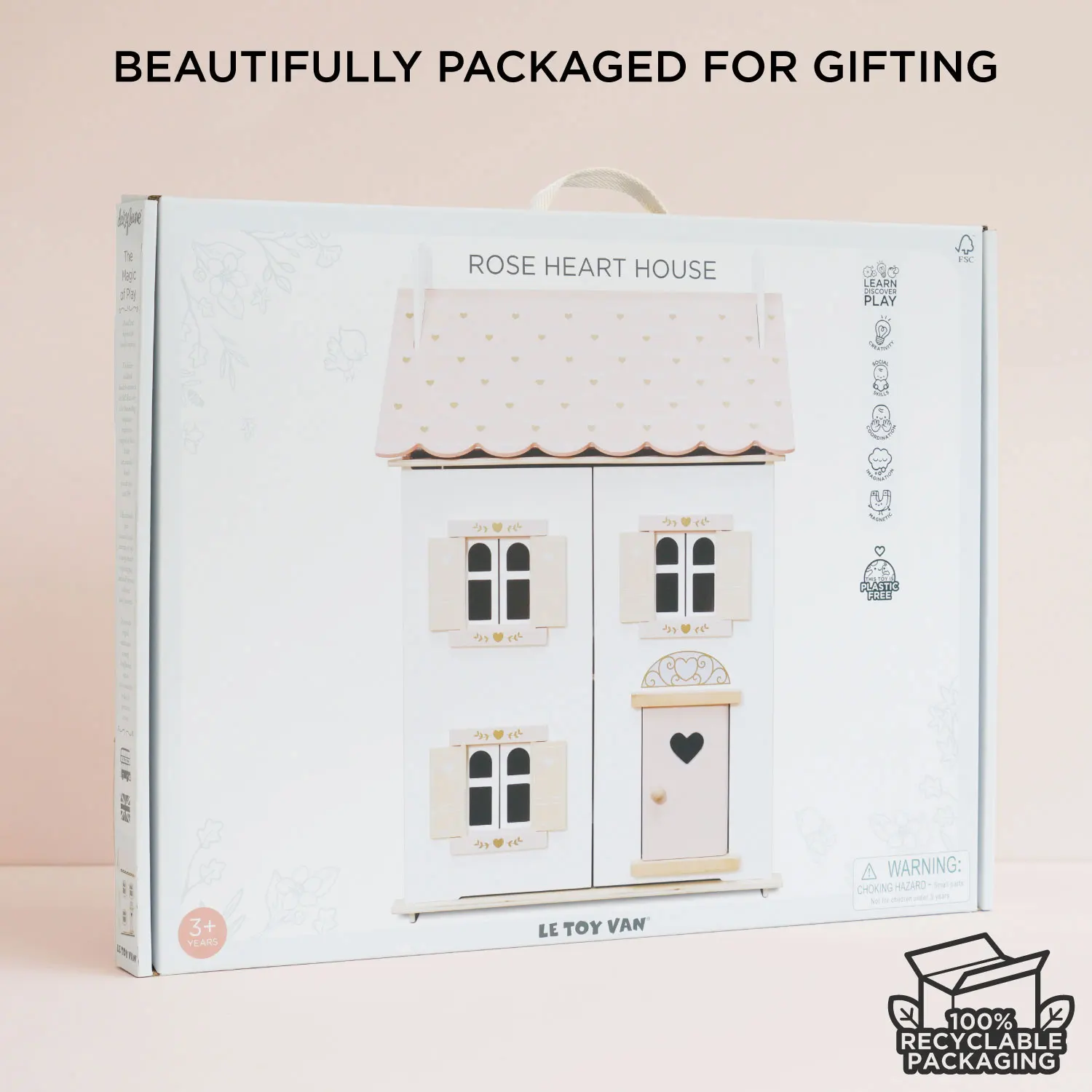 Roseheart Wooden Dolls House,Furniture & Family-Le Toy Van (LTV)