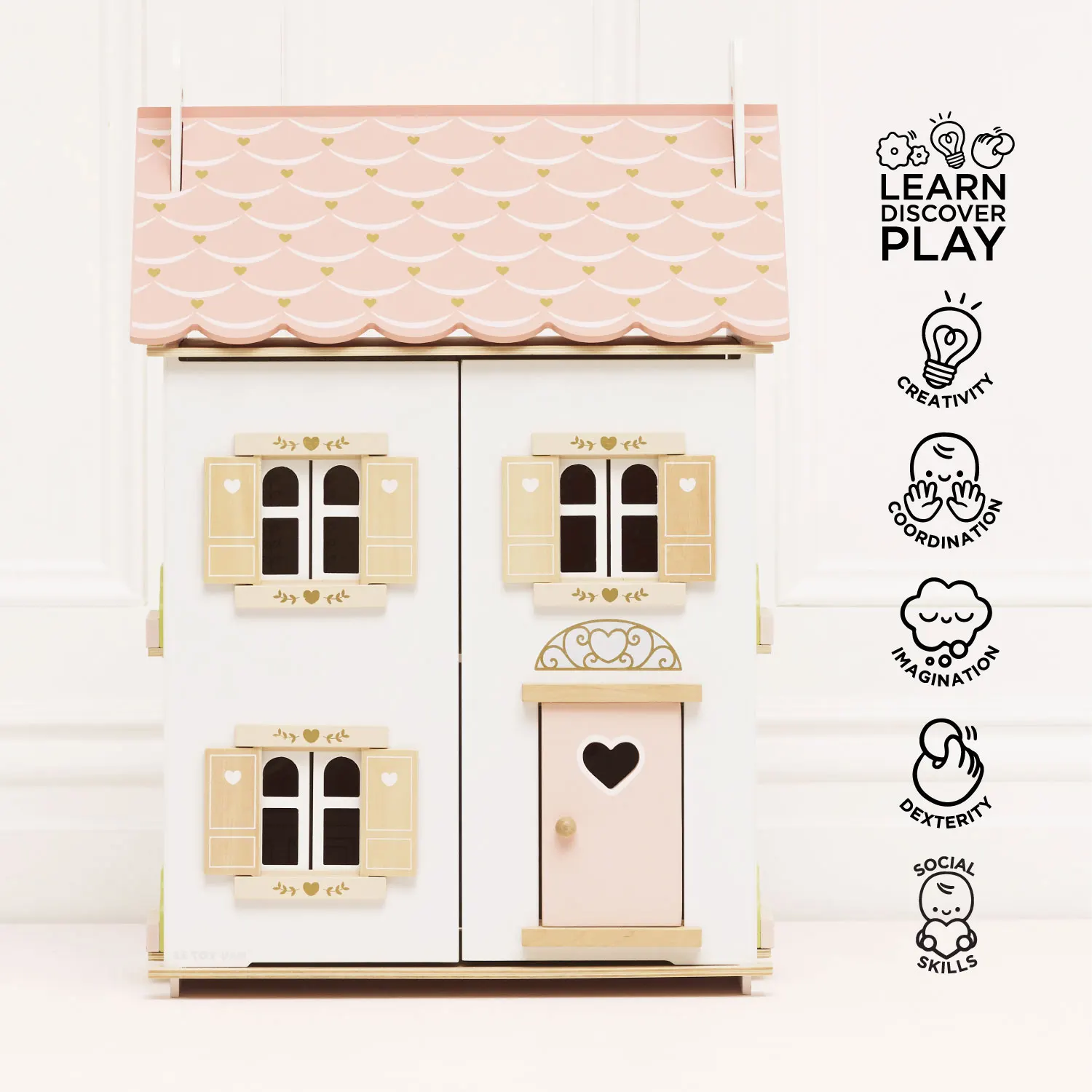 Roseheart Wooden Dolls House,Furniture & Family-Le Toy Van (LTV)