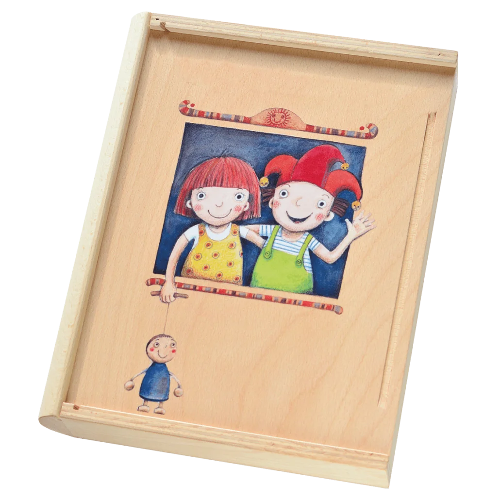 Das kleine Buchtheater 245 - Geschichtenbuch, 12 Bühnenbilder, 7 Holzfiguren-WeyKick