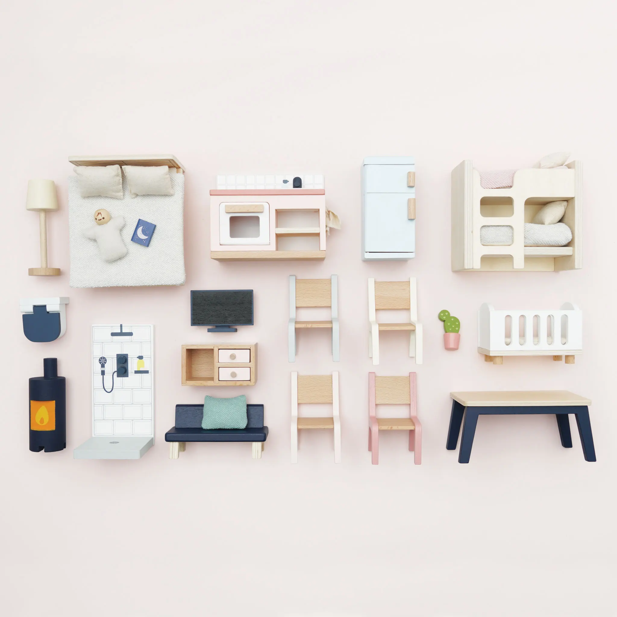 Starter Set Puppenhausmöbel/Complete DollsHouse Furniture Set (New Look)-Le Toy Van (LTV)