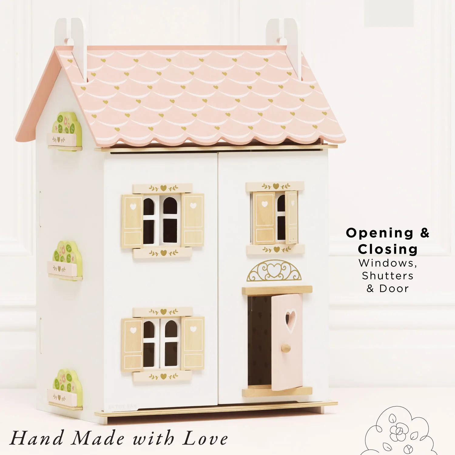 Roseheart Wooden Dolls House,Furniture & Family-Le Toy Van (LTV)