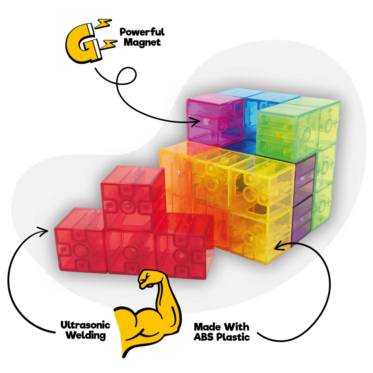 Magic Magnetic Cube / magnetisches Geduldspiel-JuegaConmigo
