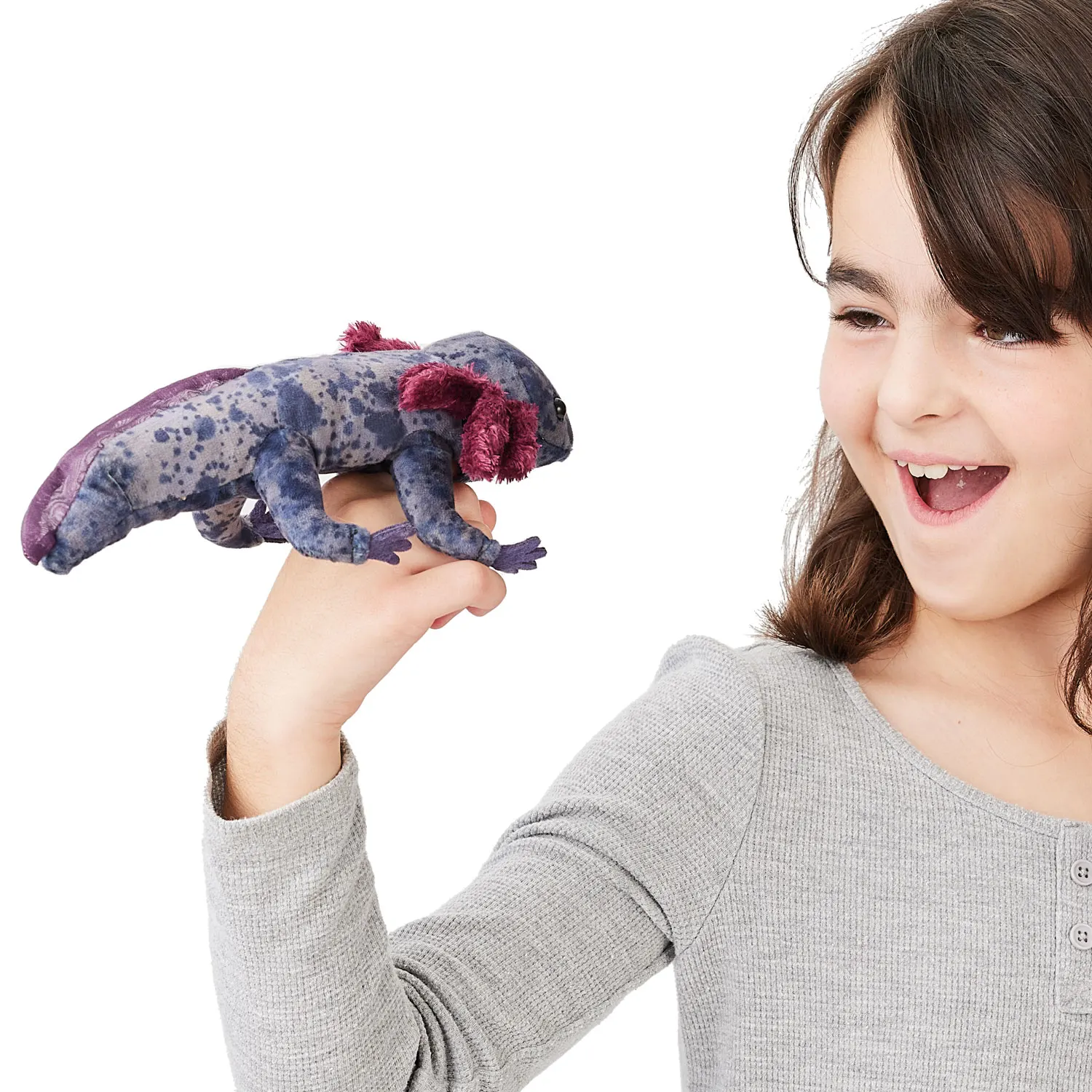 Black Axolotl / Schwarzer Schwanzlurch-Folkmanis® Puppets
