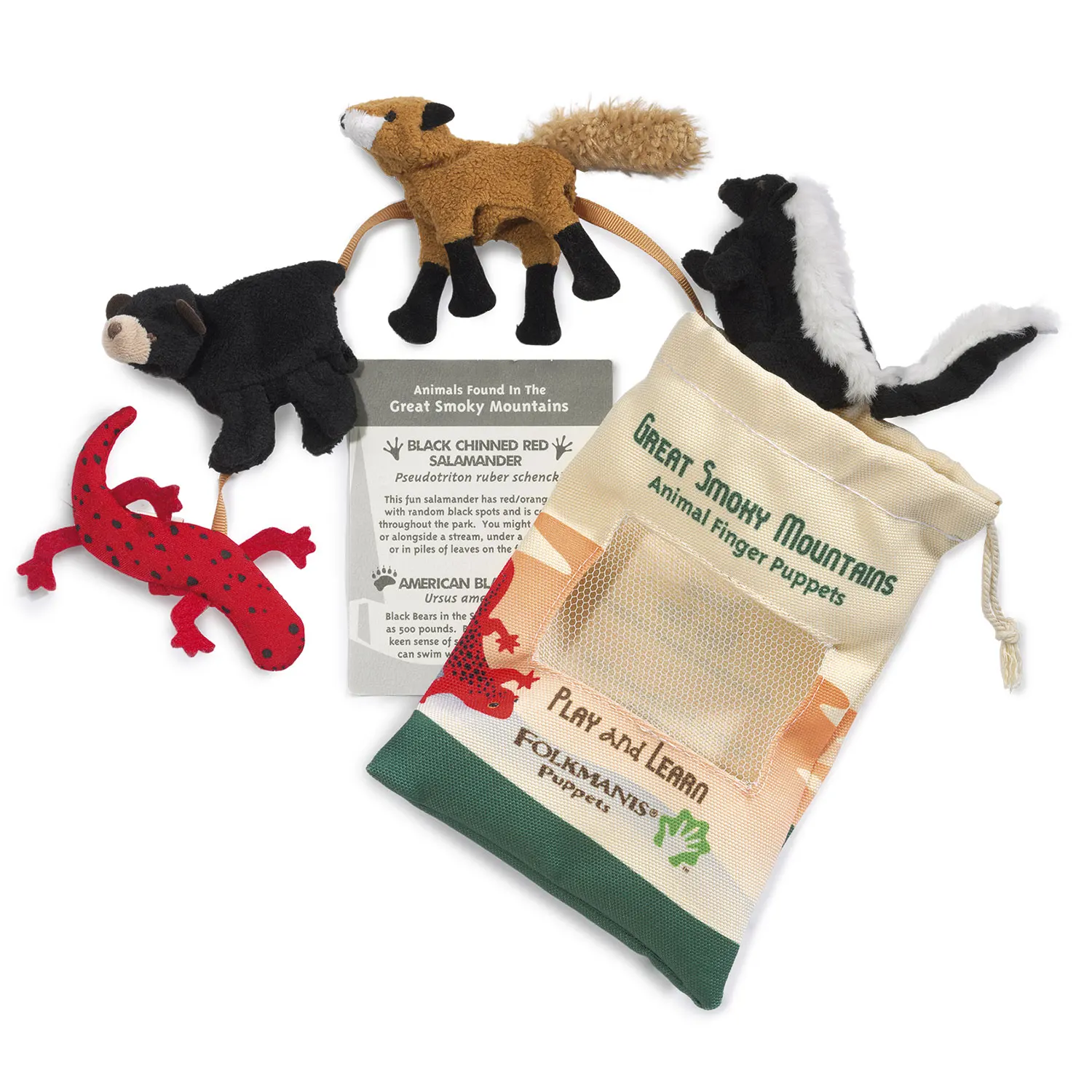 Großes Smoky Mountain Tier Set / Great Smoky Mtn Animal Set-Folkmanis® Puppets