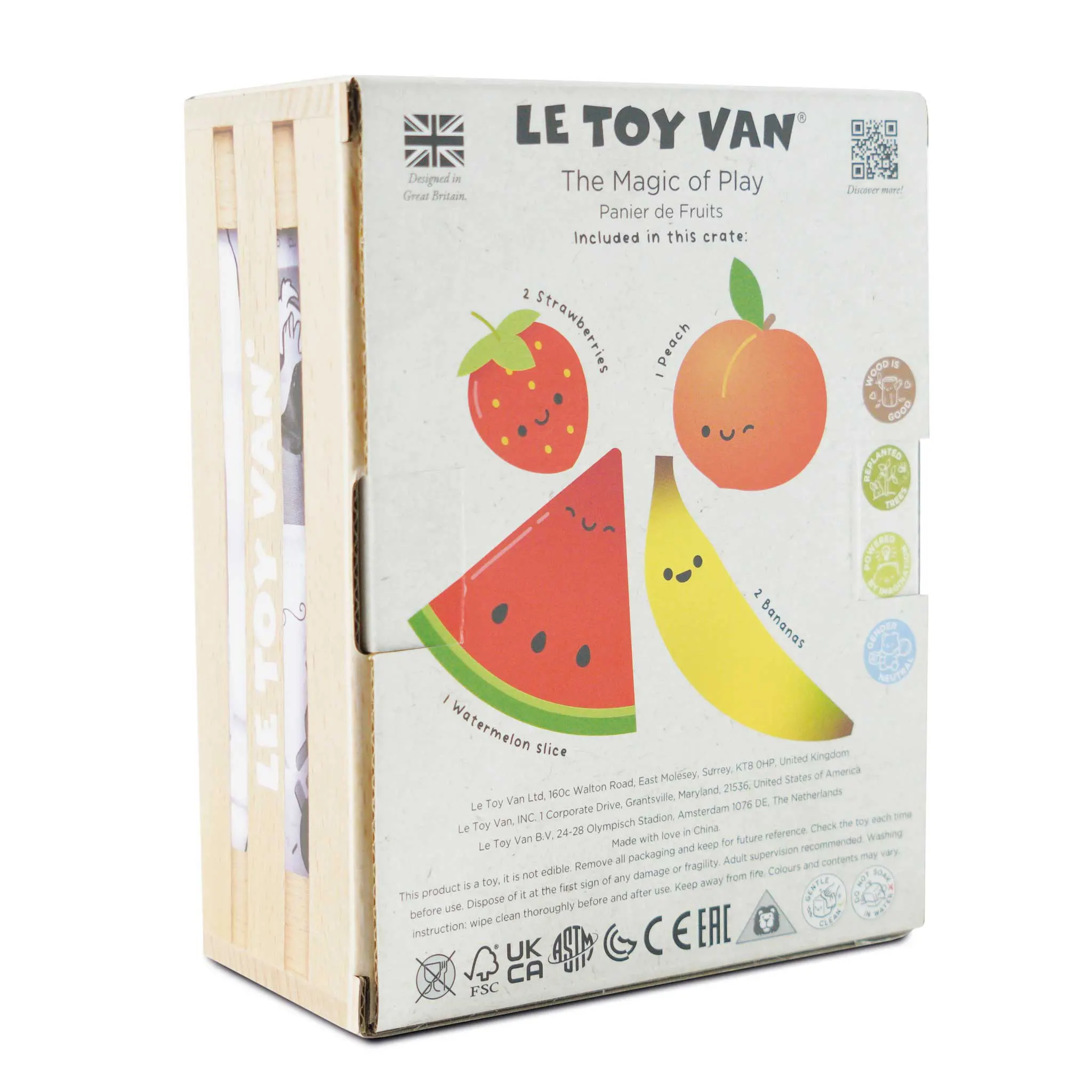 Gemischtes Obst Marktkiste / Smoothie Fruit Wooden Market Crate (New Look)-Le Toy Van (LTV)
