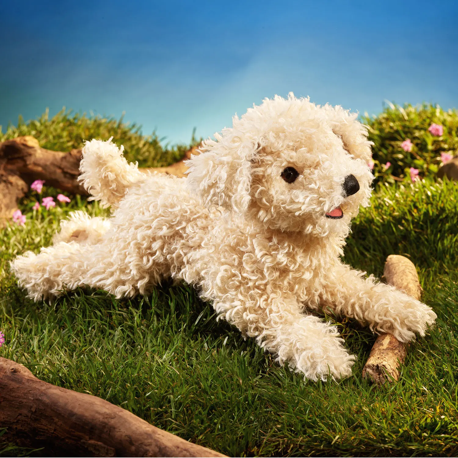 White Poodle Puppy / Pudelwelpe, weiß-Folkmanis® Handpuppen