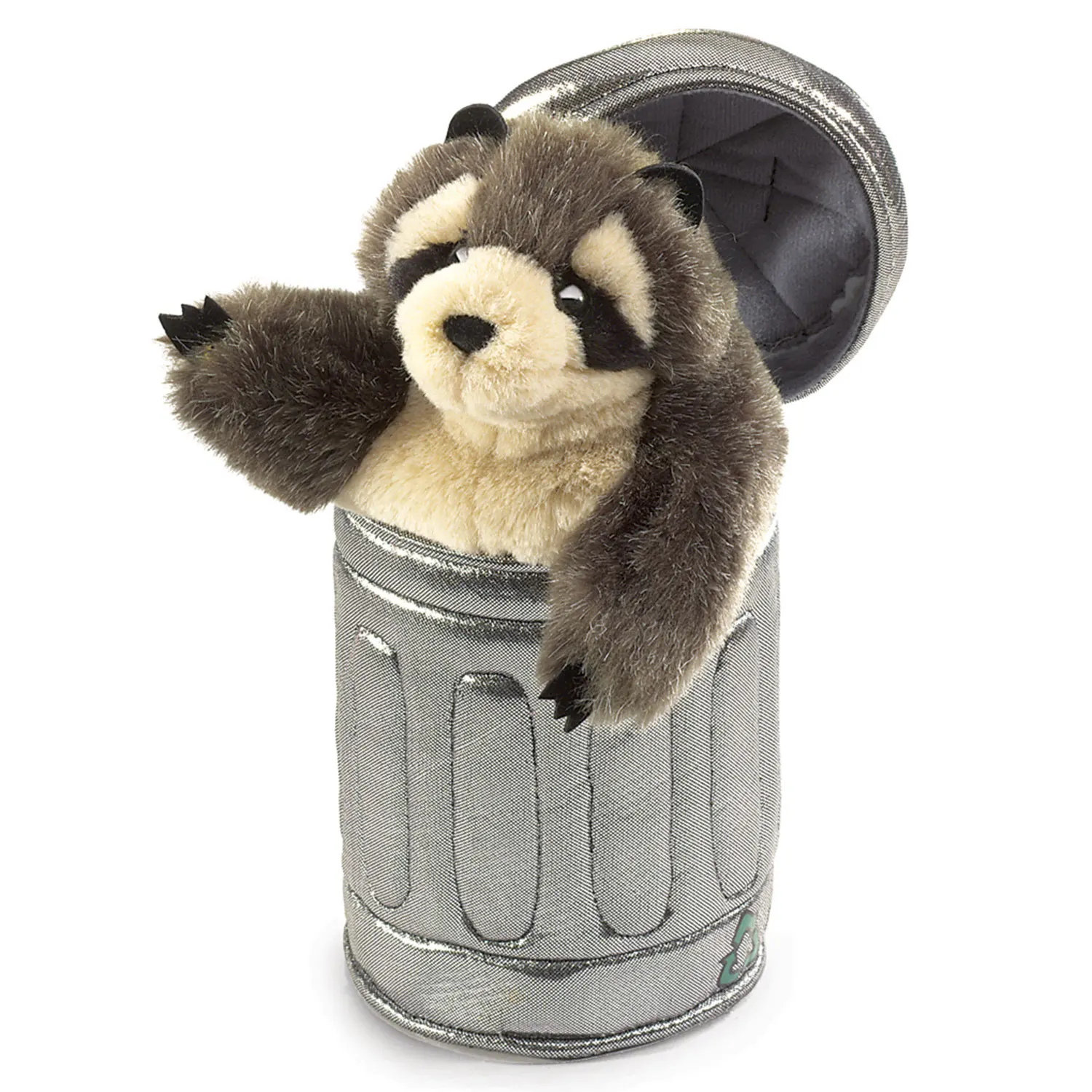 Waschbär im Mülleimer / Raccoon in Garbage Can-Folkmanis® Puppets