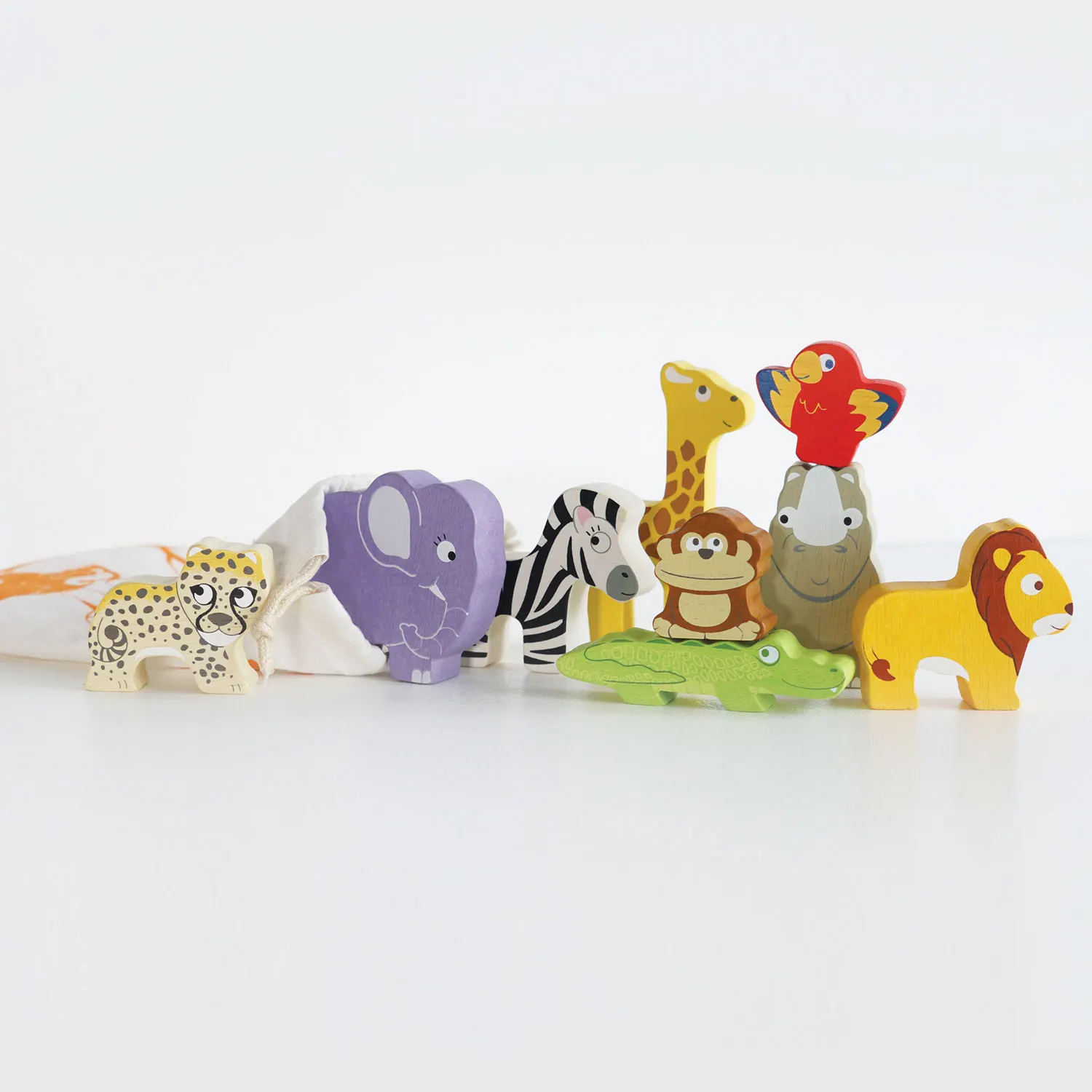 Stapelspiel Afrika / Africa Stacking Animals & Bag-Le Toy Van (LTV)