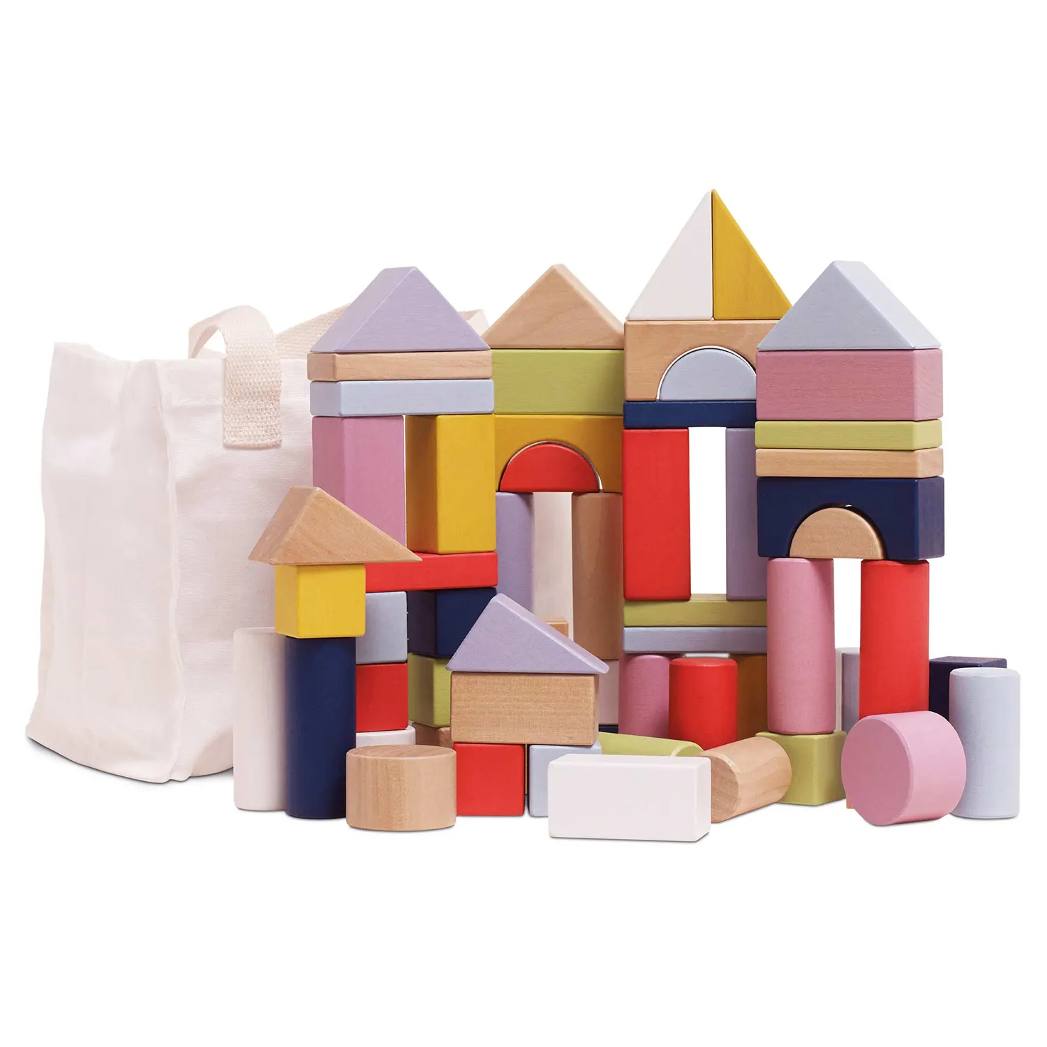 Bausteine & Tasche / Colourful Building Blocks & Bag - 60 pc. (New Look)-Le Toy Van (LTV)