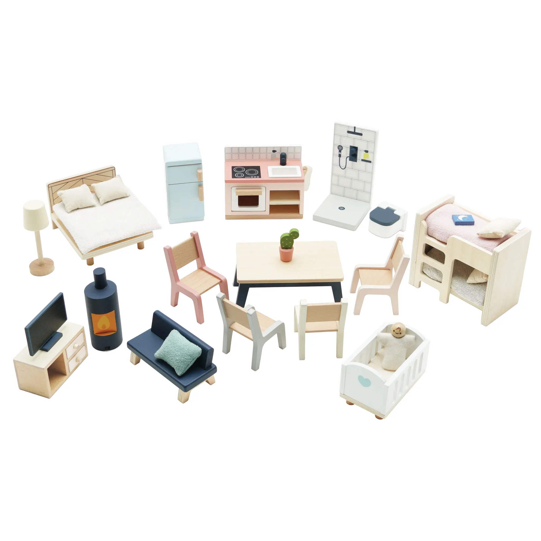 Starter Set Puppenhausmöbel/Complete DollsHouse Furniture Set (New Look)-Le Toy Van (LTV)