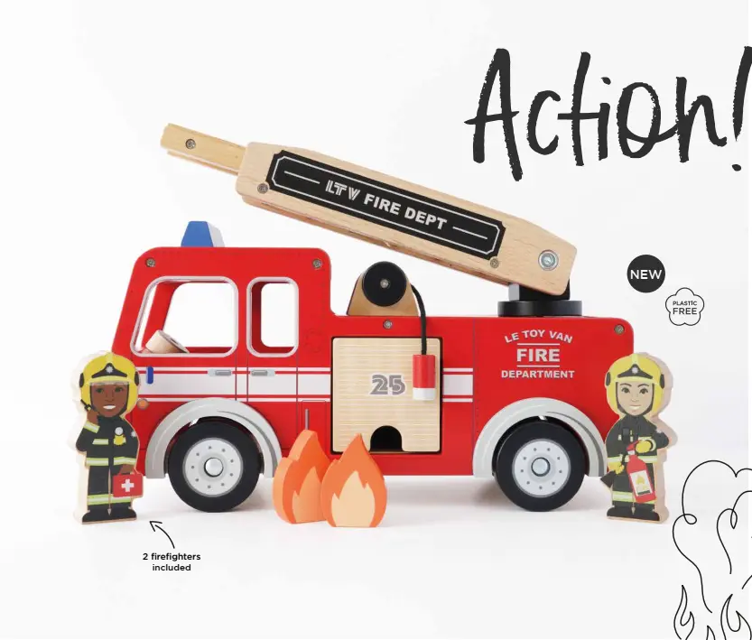 Fire Engine with Firefighters (New Look)-Le Toy Van (LTV)