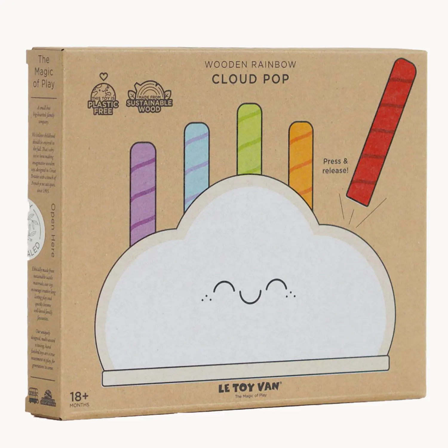 Regenbogenwolke Pop! / Rainbow Cloud Pop-Up Toy (New Look)-Le Toy Van (LTV)
