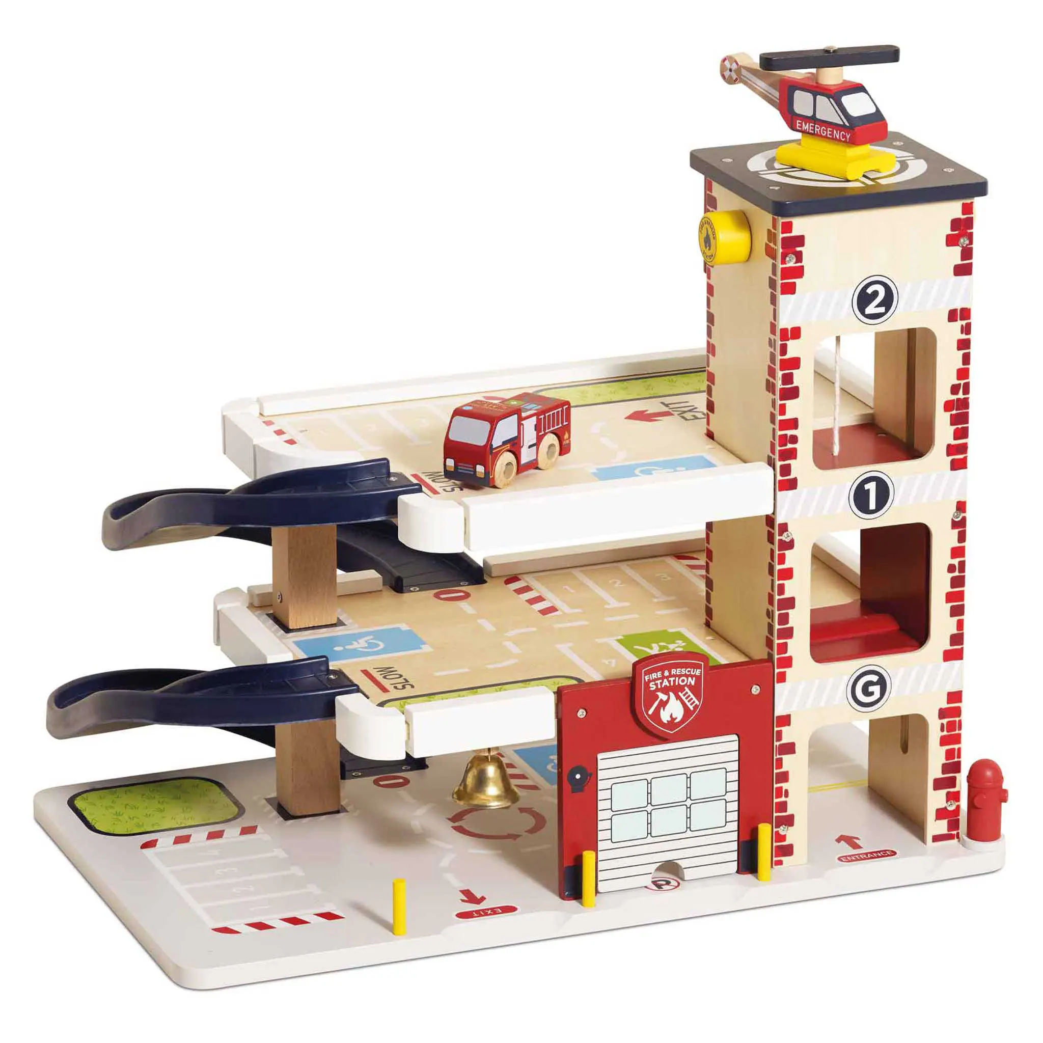 Feuerwehr & Rettungsdienst Garage & Fire & Rescue Wooden Garage-Le Toy Van (LTV)