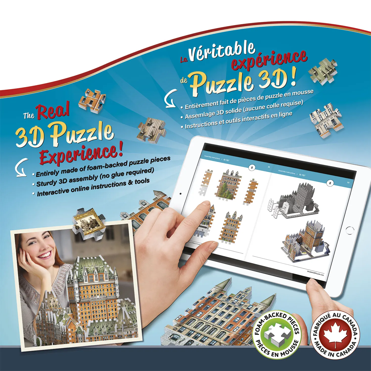 Chateau Frontenac / Quebec City Schloßhotel, 865 pcs-Wrebbit-3D Puzzles