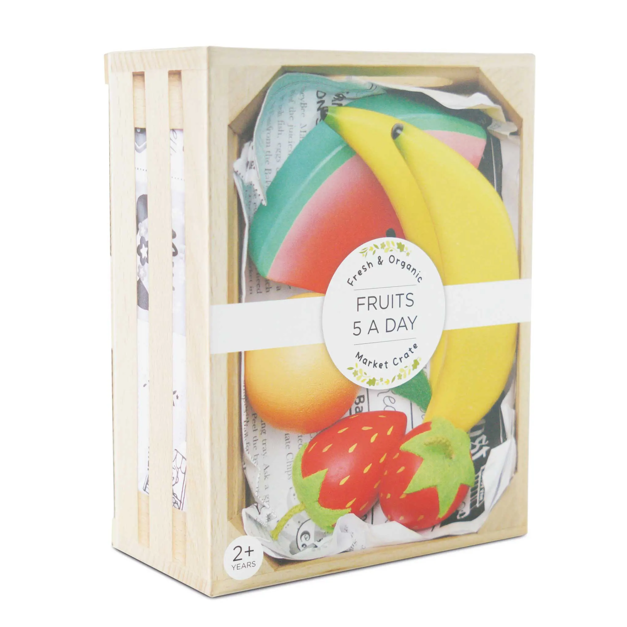 Gemischtes Obst Marktkiste / Smoothie Fruit Wooden Market Crate (New Look)-Le Toy Van (LTV)