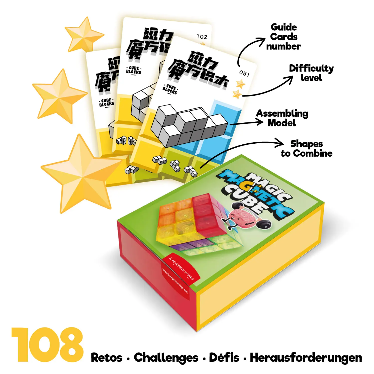 Magic Magnetic Cube / magnetisches Geduldspiel-JuegaConmigo