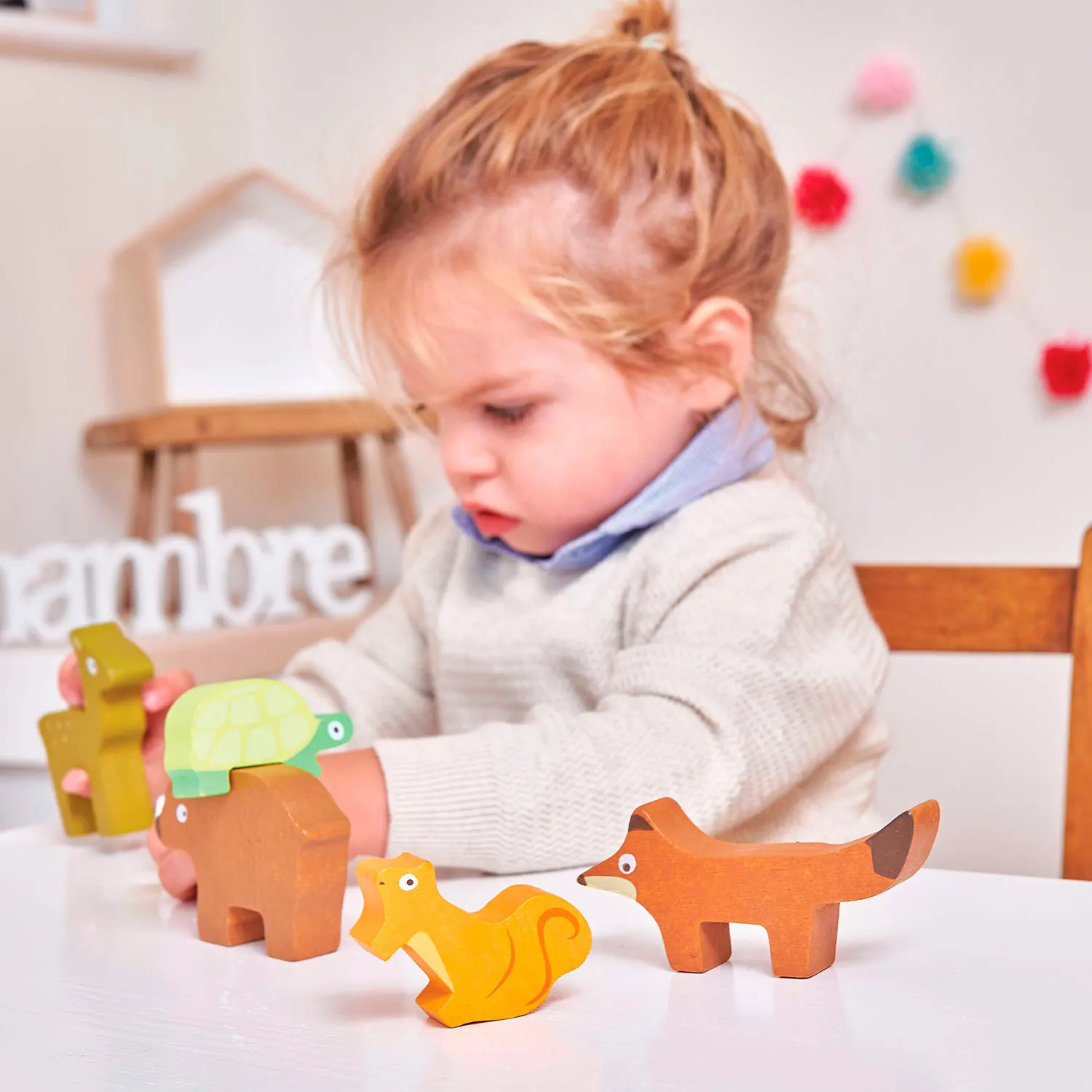 Stapelspiel Waldtiere / Woodland Stacking Forest Anmimals & Bag-Le Toy Van (LTV)