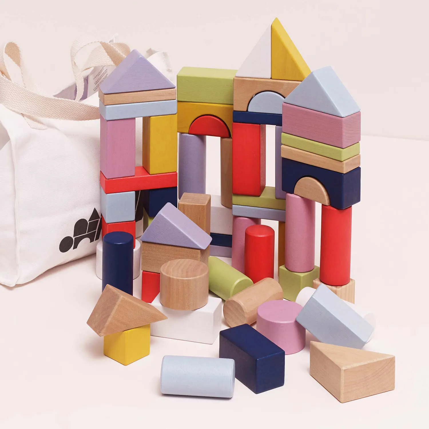 Bausteine & Tasche / Colourful Building Blocks & Bag - 60 pc. (New Look)-Le Toy Van (LTV)