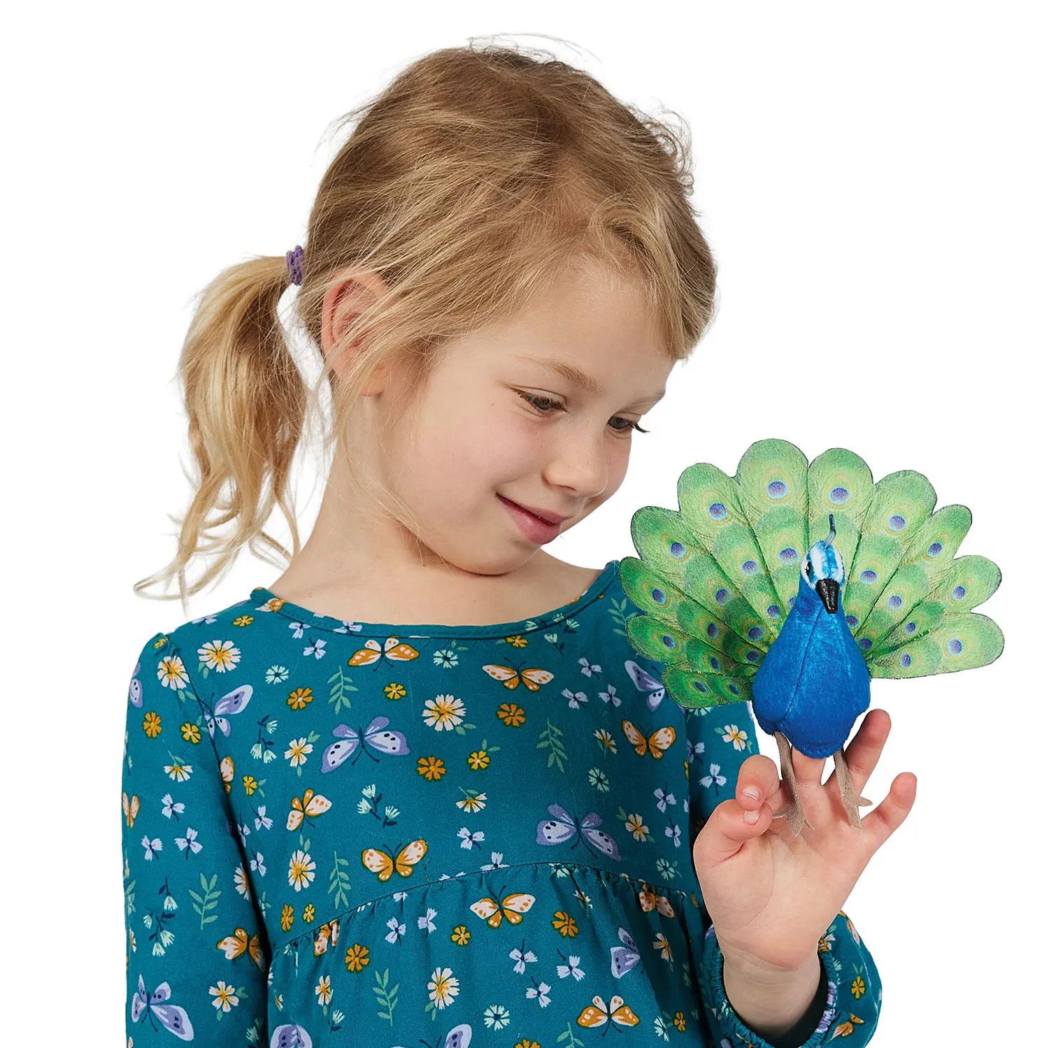 Mini Peacock / Mini Pfau-Folkmanis® Handpuppen