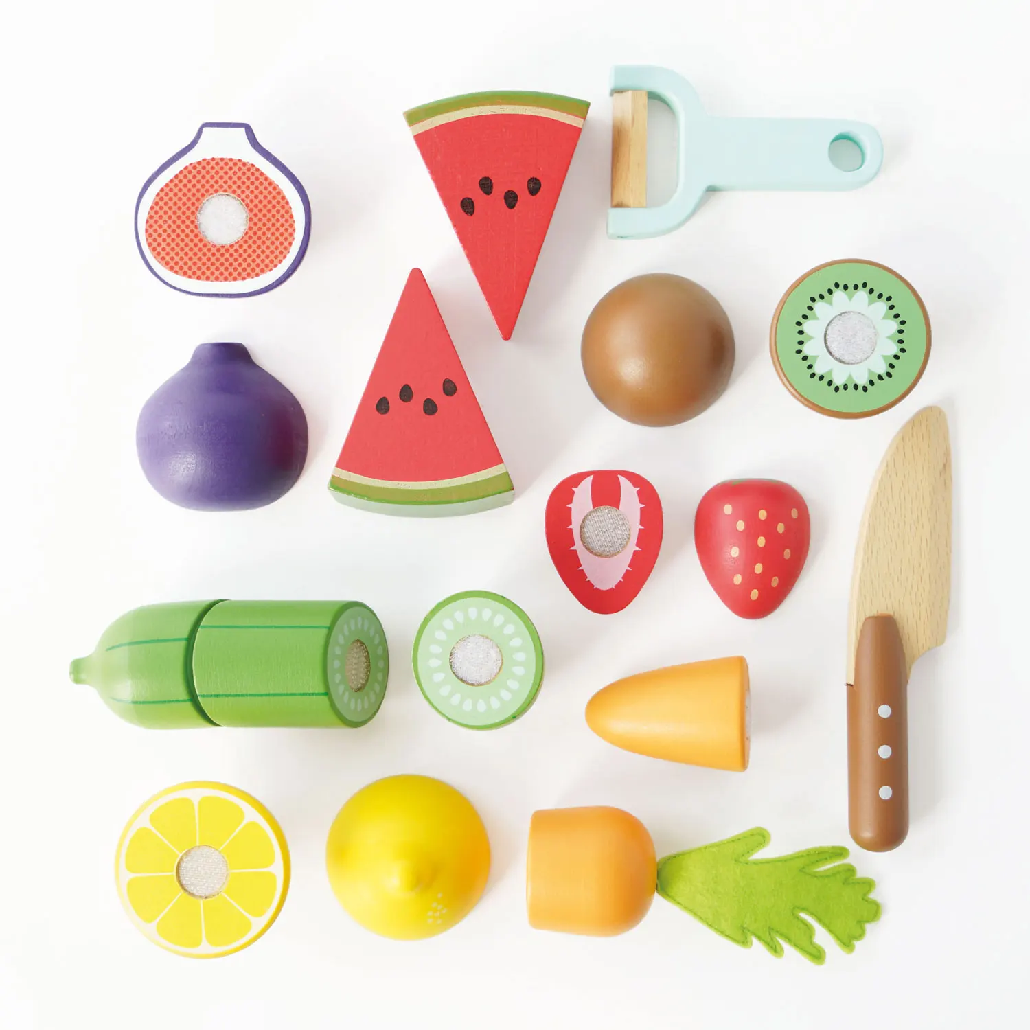 Schneidebrett mit Superfood / Wooden Chopping Board & Sliceable Play Food-Le Toy Van (LTV)