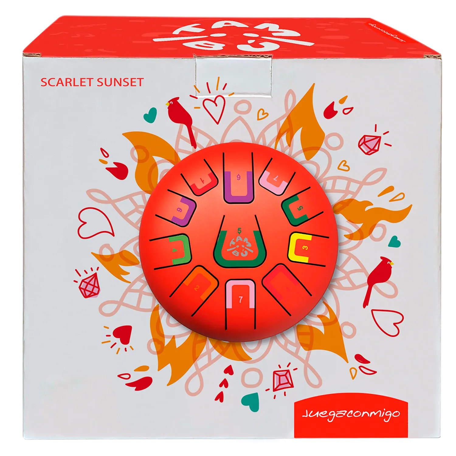 Tambu Steel Drum - Scarlet Sunset (Matt Red)-JuegaConmigo