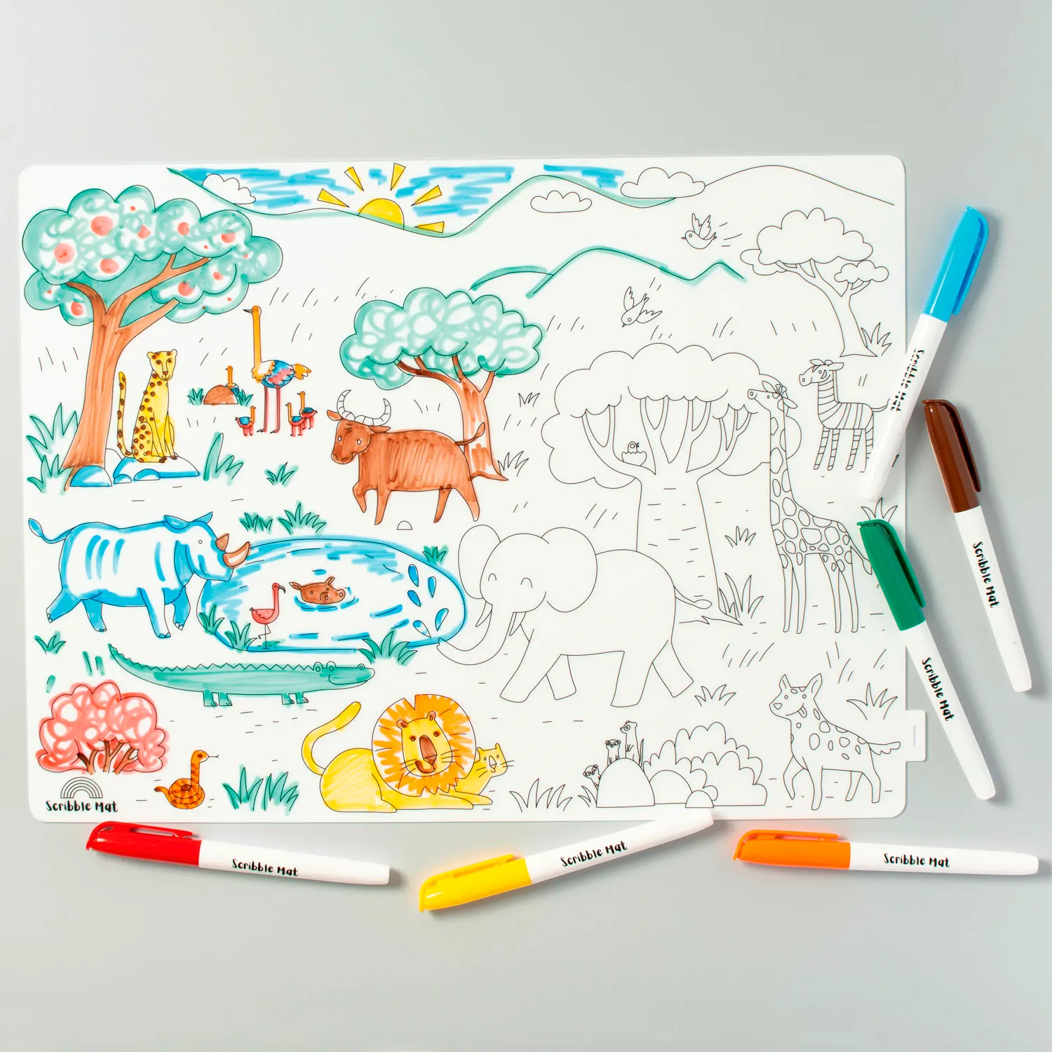 Scribble Mat 6 Farben / 6 colors - Safari-JuegaConmigo