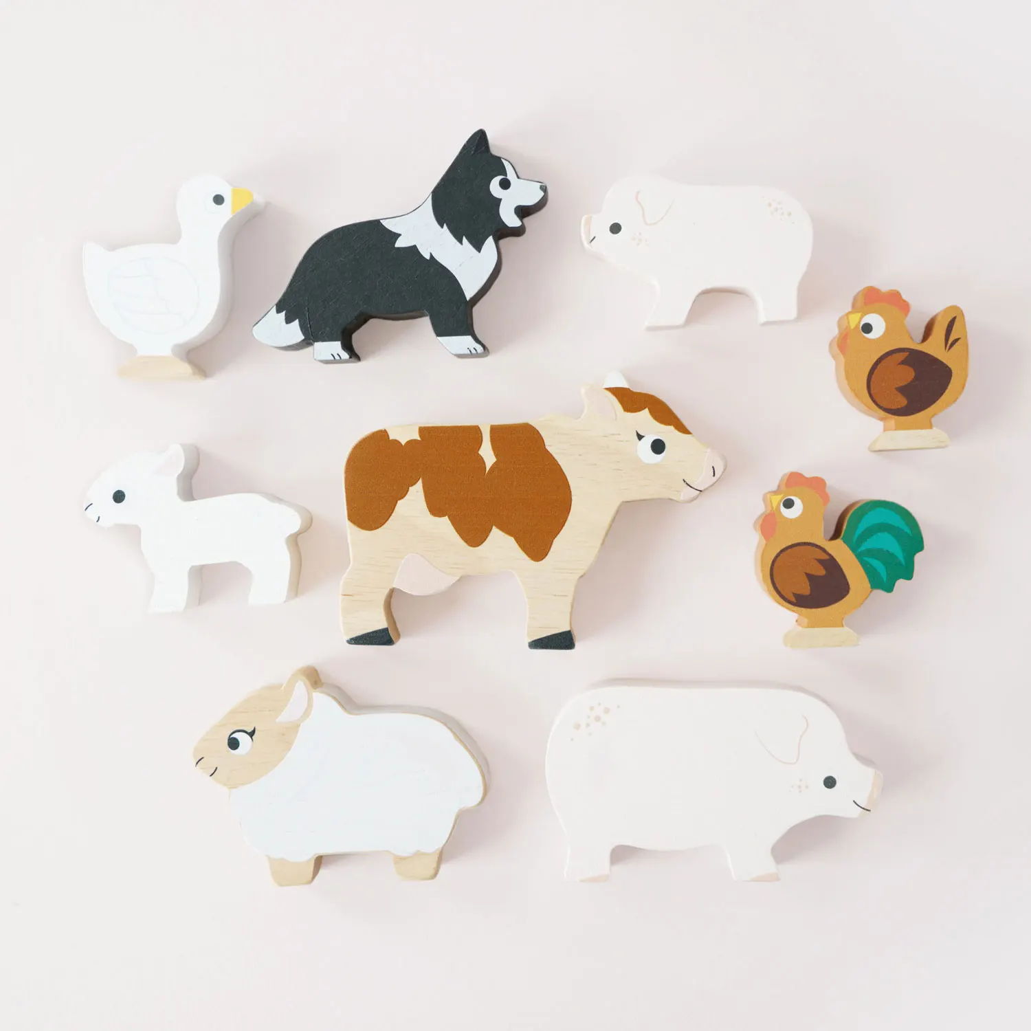 Farmtiere Stapelspiel / Farmyard Stacking Animals & Bag-Le Toy Van (LTV)