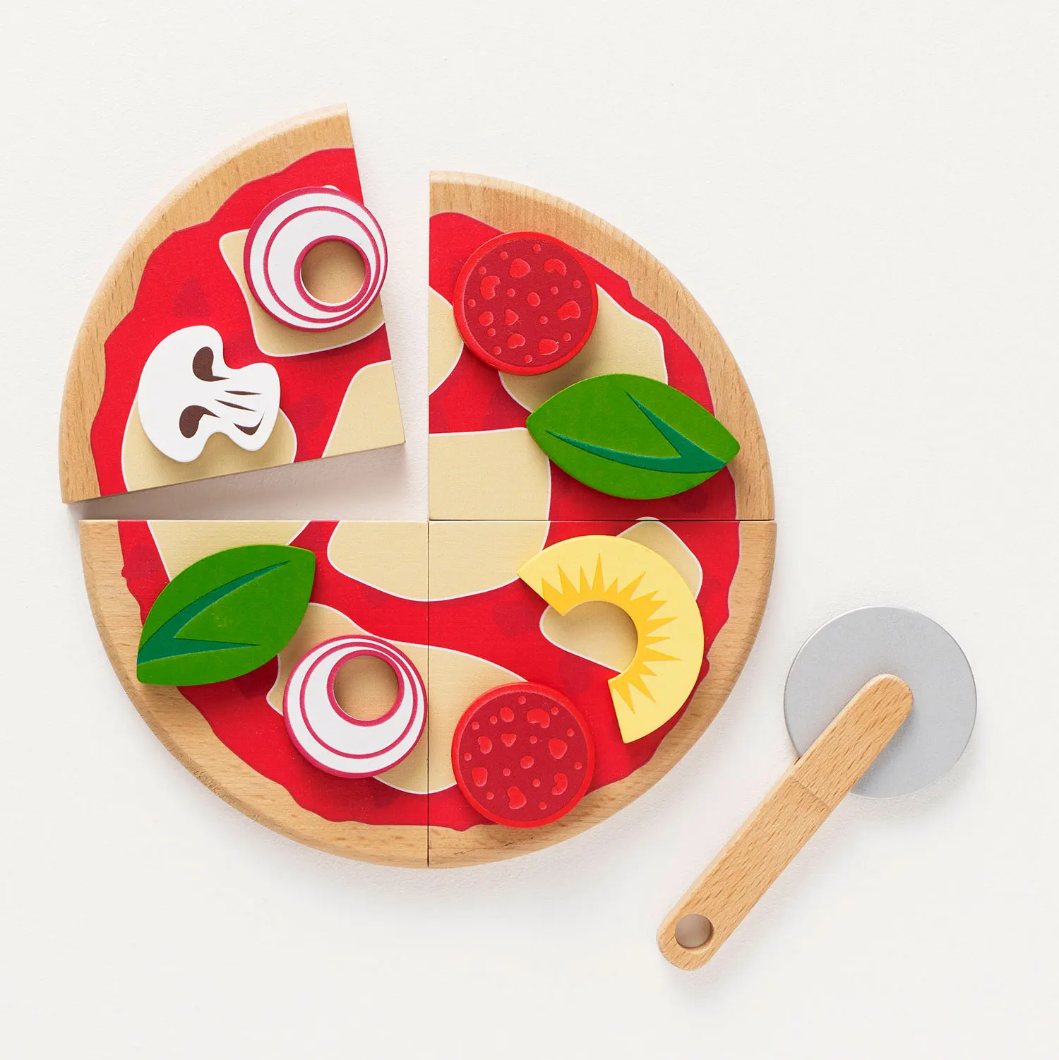 Pizza & Belag  mit Schneiderad / Pizza & Toppings with Slice Cutter-Le Toy Van (LTV)