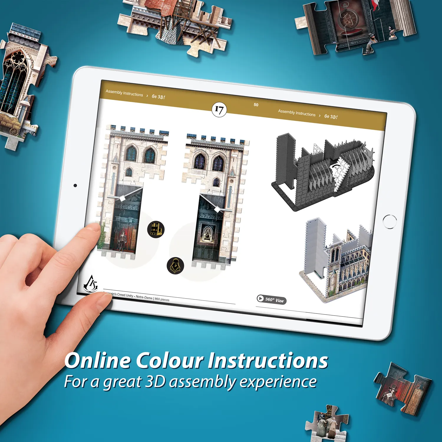 ASSASSINS CREED UNITY Notre-Dame (860 Teile)-Wrebbit-3D Puzzles