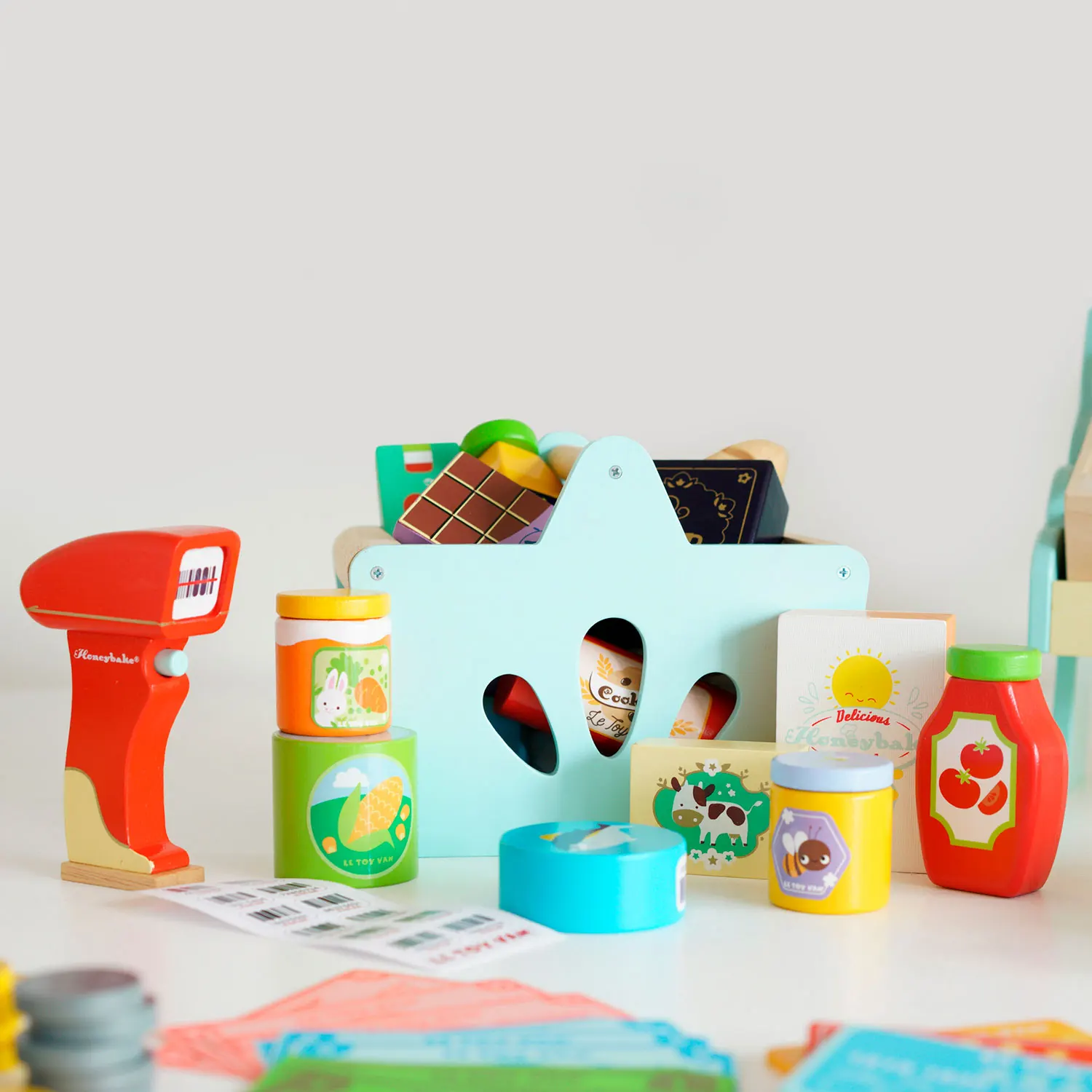 Gefüllter Einkaufskorb & Scanner / Groceries Set & Scanner-Le Toy Van (LTV)