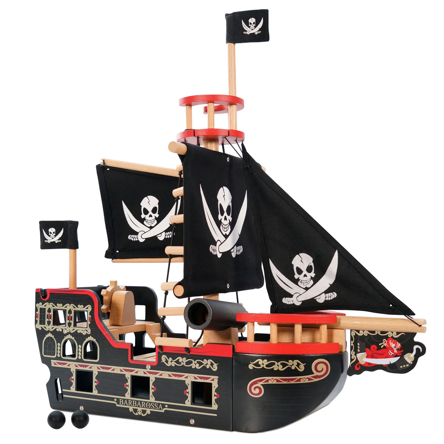 Barbarossa Piratenschiff & Figuren / Barbarossa Pirate Ship & Characters-Le Toy Van (LTV)