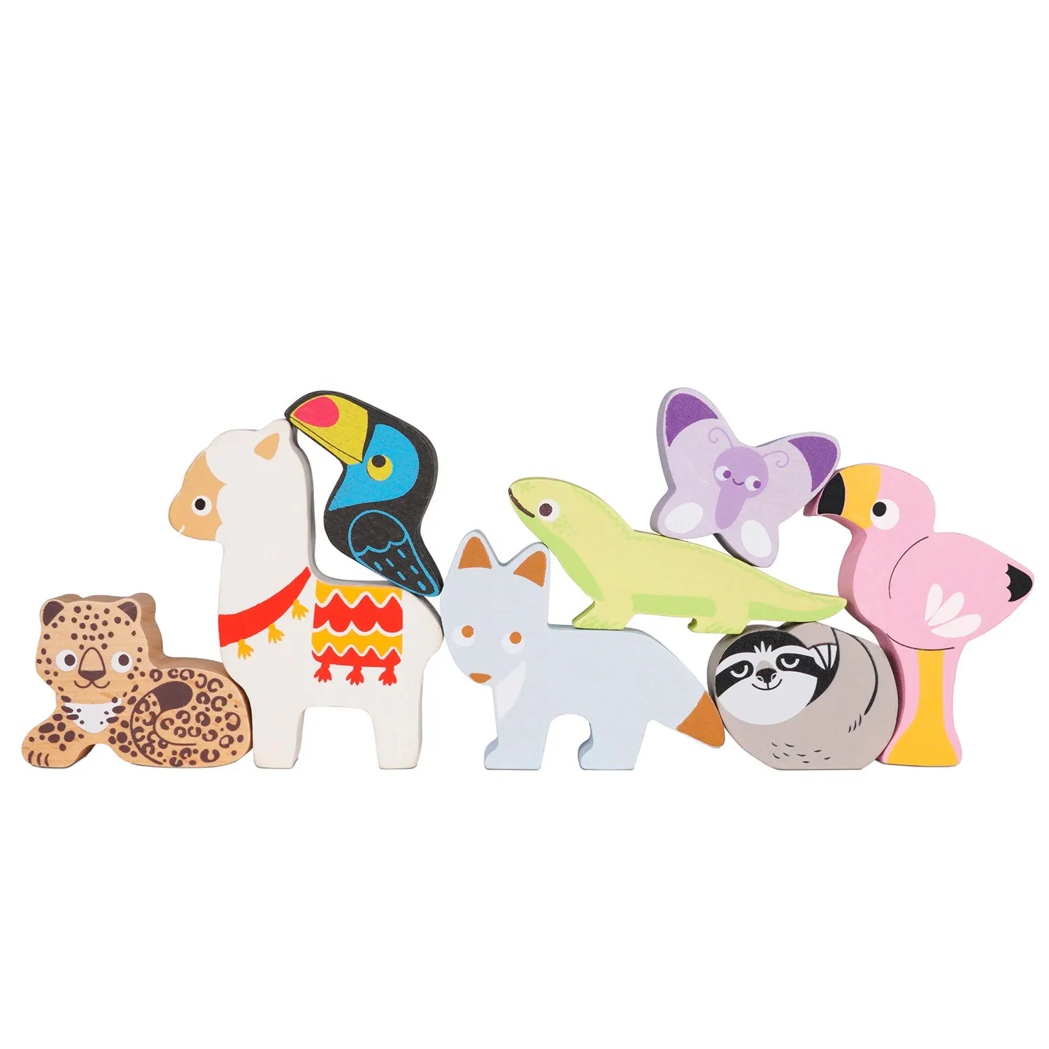 Stapelspiel Rainforest  / Andes Wooden Animals Stacking Toy-Le Toy Van (LTV)