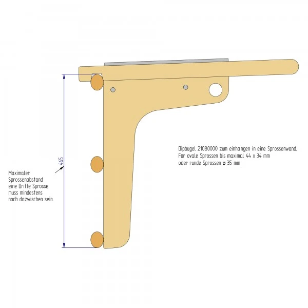 Pedalo® Dip-Bügel für Sprossenwand-Pedalo®