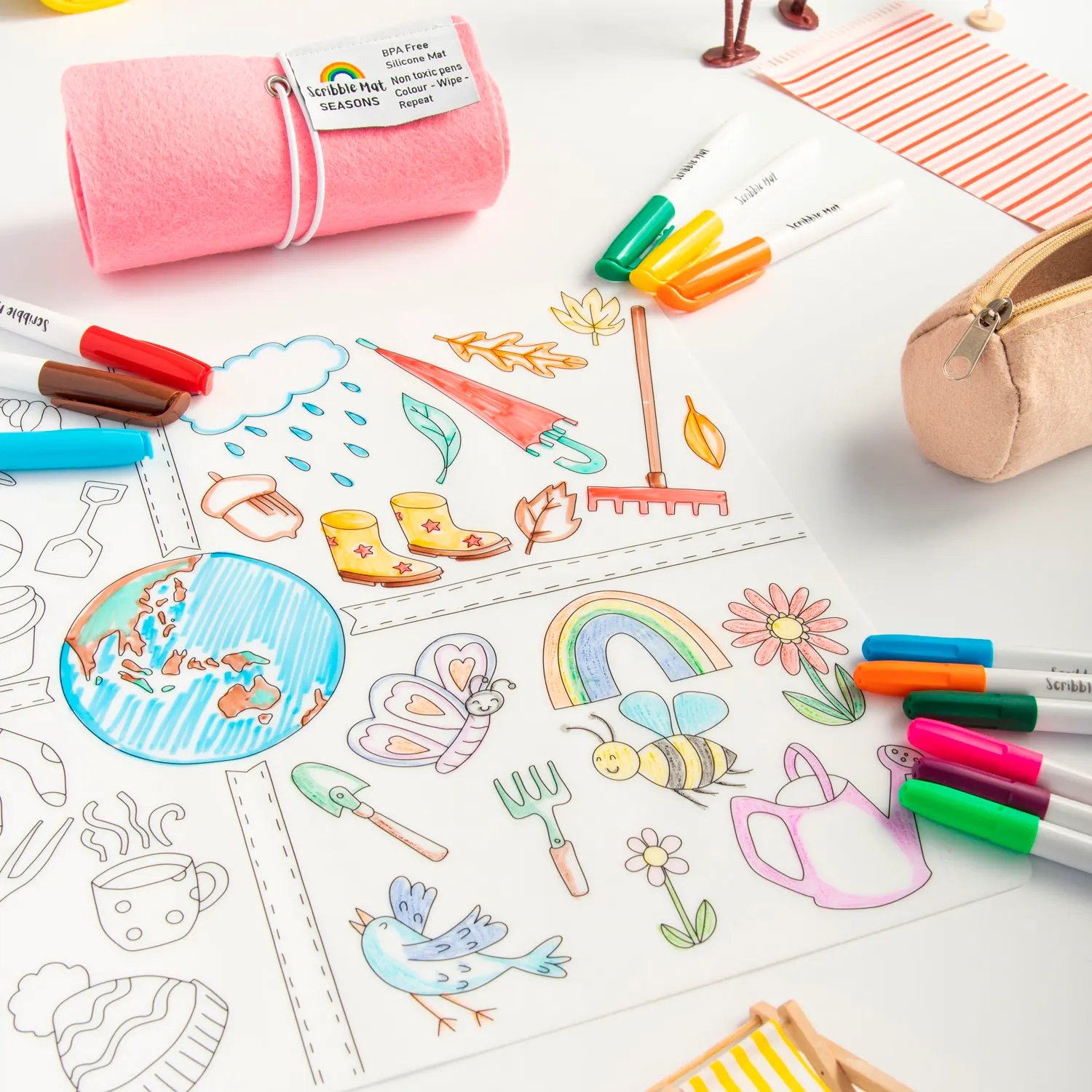 Scribble Mat 6 Farben / 6 colors - Season of the year-JuegaConmigo