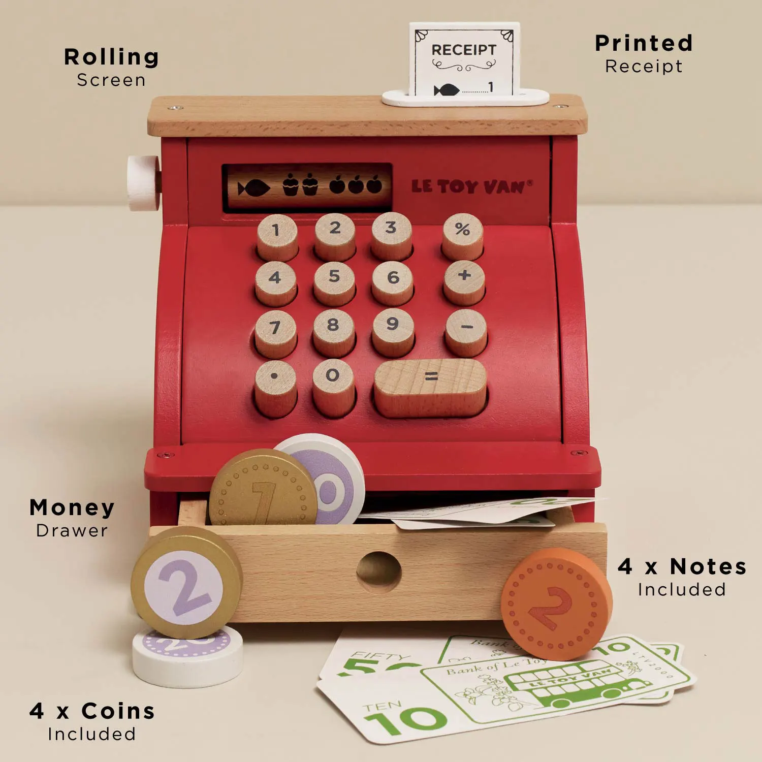 Registrierkasse / Shop Till - Cash Register & Money-Le Toy Van (LTV)