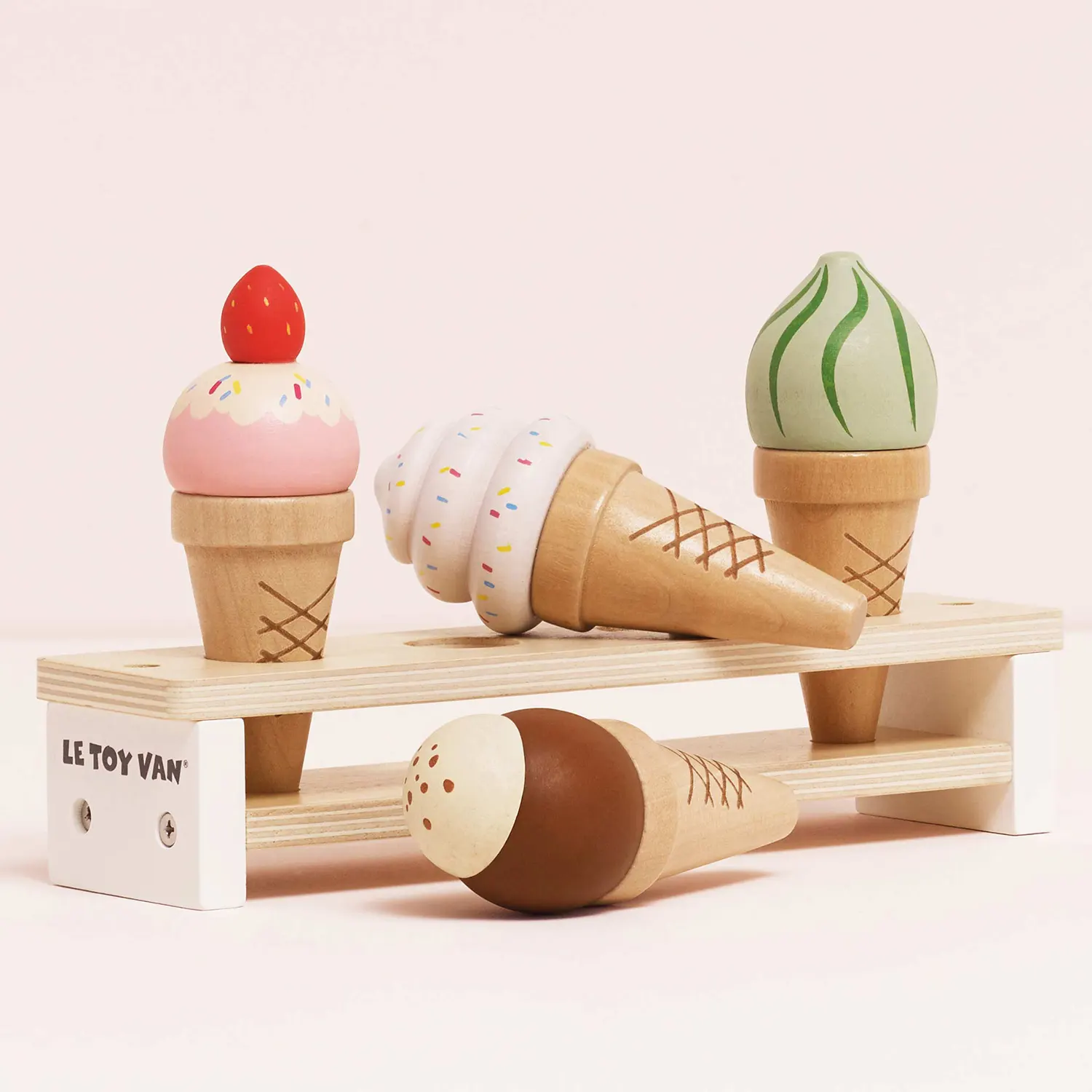 Eiscreme auf Waffeln  / Wooden Ice Cream Cones Set (New Look)-Le Toy Van (LTV)